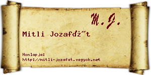 Mitli Jozafát névjegykártya